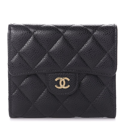 Chanel Caviar Quilted Compact Flap Wallet Black 1 of 9