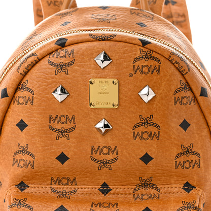 MCM Visetos Small Sprinkle Stud Stark Backpack Cognac 8 of 10
