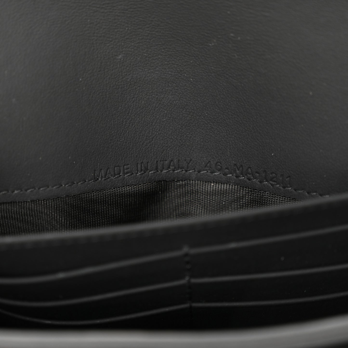 Ultra Matte Calfskin Saddle Chain Wallet Pouch Black