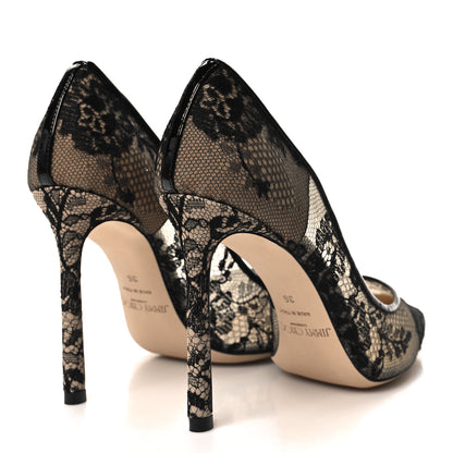 Jimmy Choo Lace Romy 100 Pumps 36 Black 4 of 9