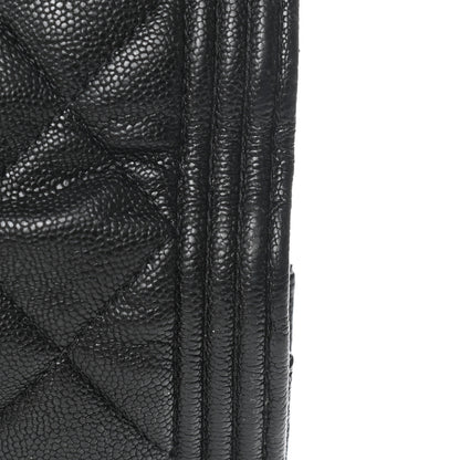 Chanel Caviar Quilted Large Boy Gusset Flap Wallet Black 9 of 10