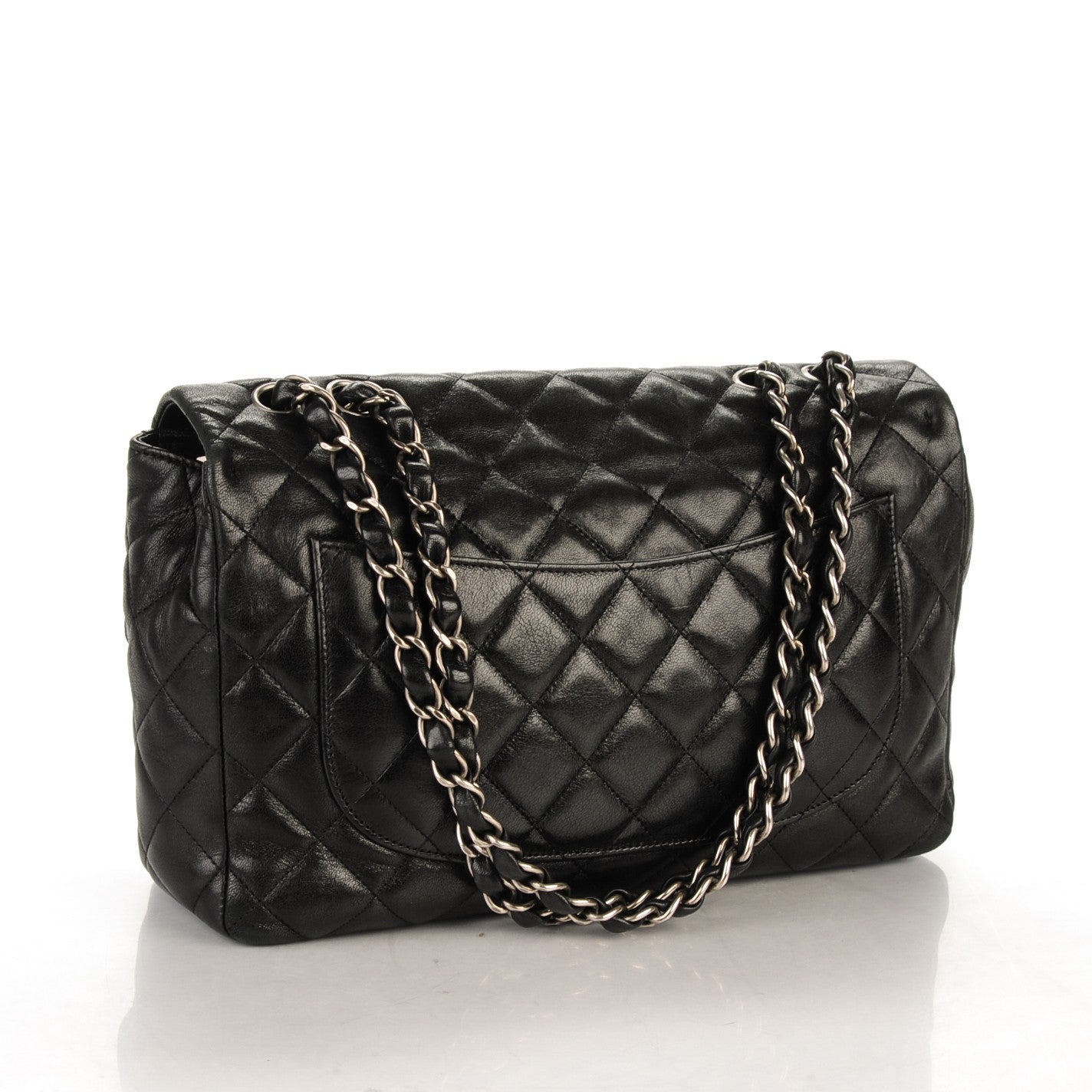 Washed Lambskin Quilted Jumbo Hybrid Reissue Flap Black