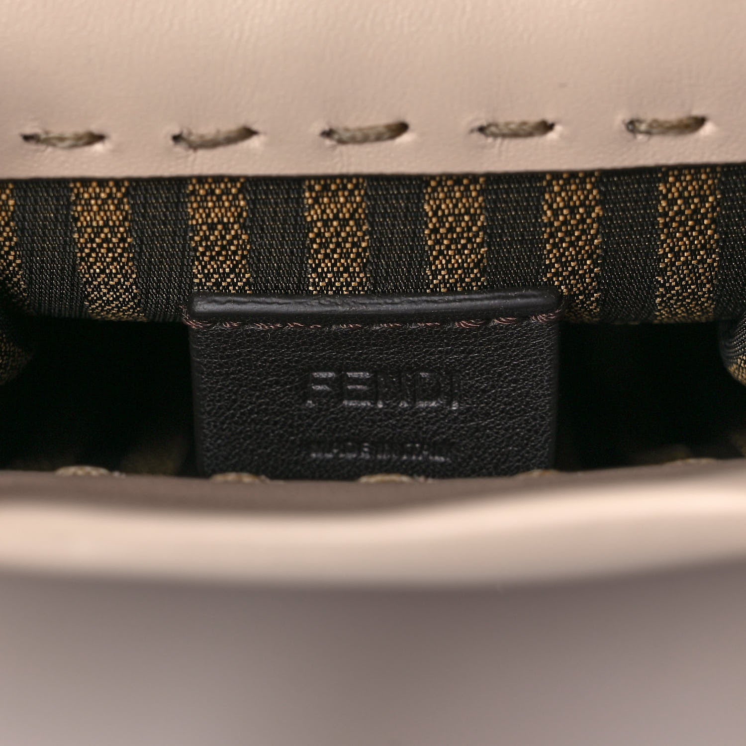 Fendi Vitello King Plexiglass Logo Embossed Mini Fendi Sunshine Shopper Tote Poudre 6 of 11