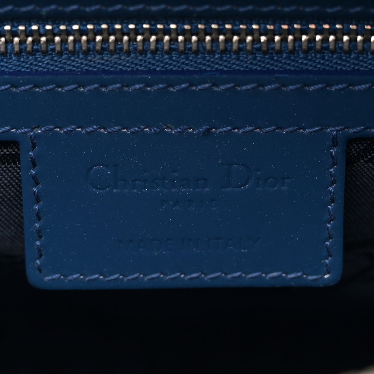 Patent Cannage Large Lady Dior Blue
