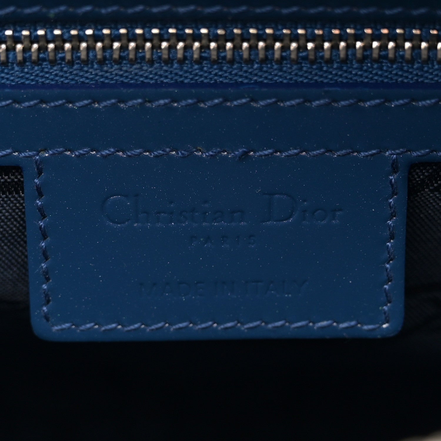 Christian Dior Patent Cannage Large Lady Dior Blue 6 of 11