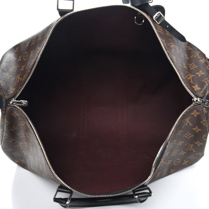 Louis Vuitton Monogram Macassar Keepall Bandouliere 55 5 of 10