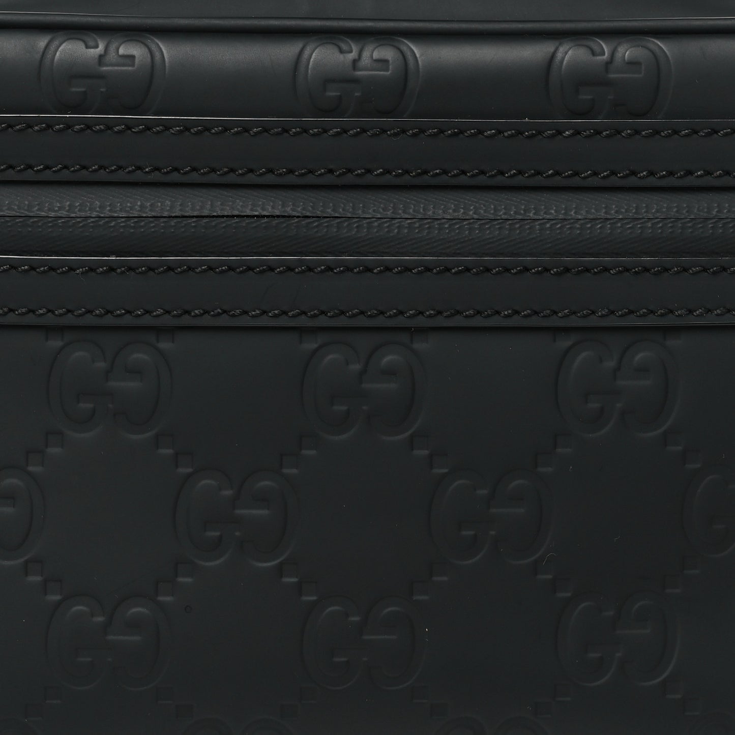 Rubber Effect Monogram GG Waist Belt Bag Black