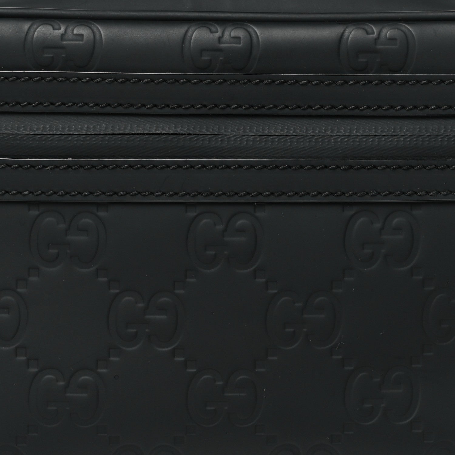 Gucci Rubber Effect Monogram GG Waist Belt Bag Black 7 of 9
