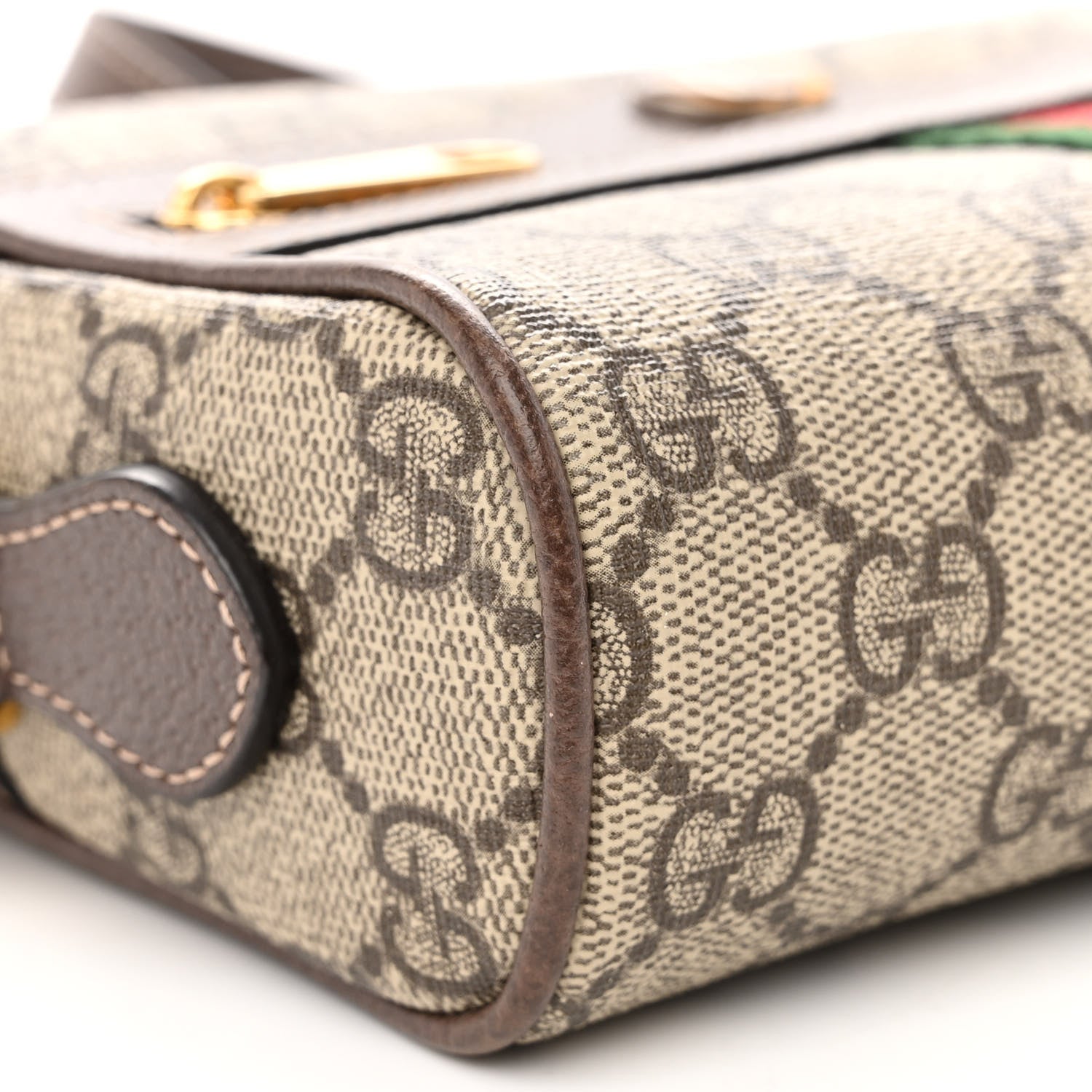 Gucci GG Supreme Monogram Web Mini Ophidia Shoulder Bag Brown 9 of 9