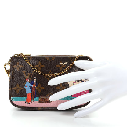 Louis Vuitton Monogram 2016 Christmas Animation Mini Pochette Accessories Rose Ballerine 2 of 9