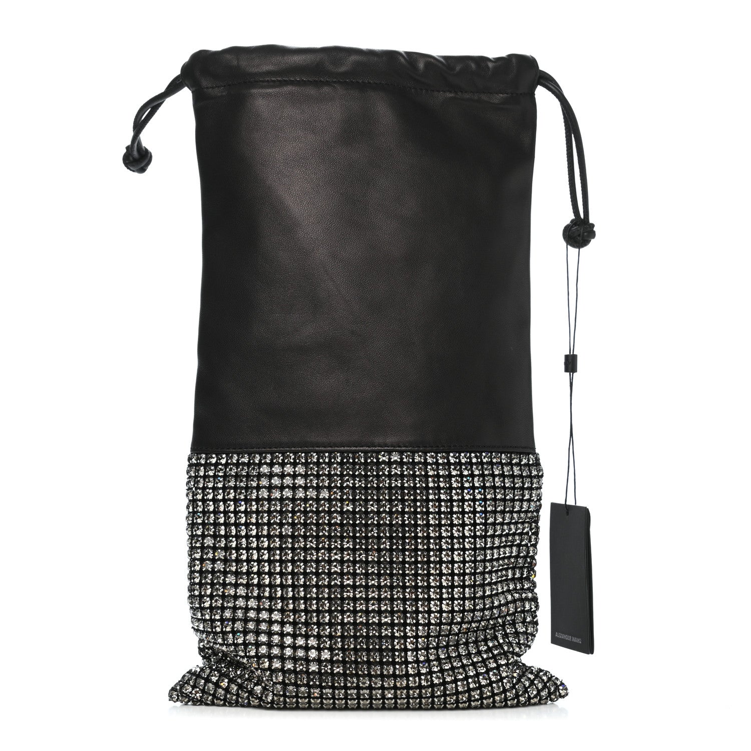 Alexander Wang Lambskin Crystal Rhinestone Ryan Dustbag Pouch Black 1 of 6