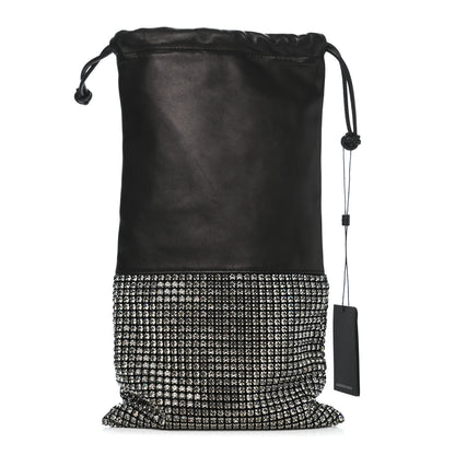 Alexander Wang Lambskin Crystal Rhinestone Ryan Dustbag Pouch Black 1 of 6