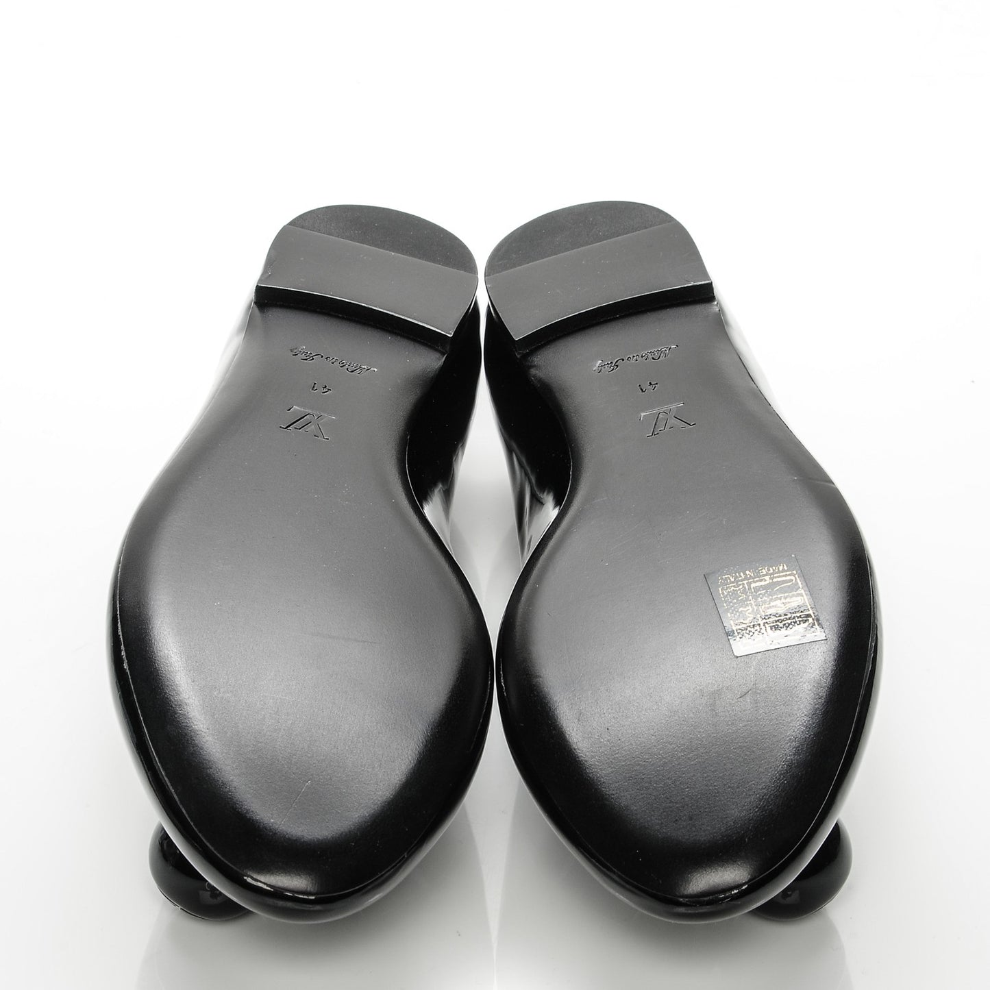 Patent Calfskin Betty Ballerina Flats 41 Black