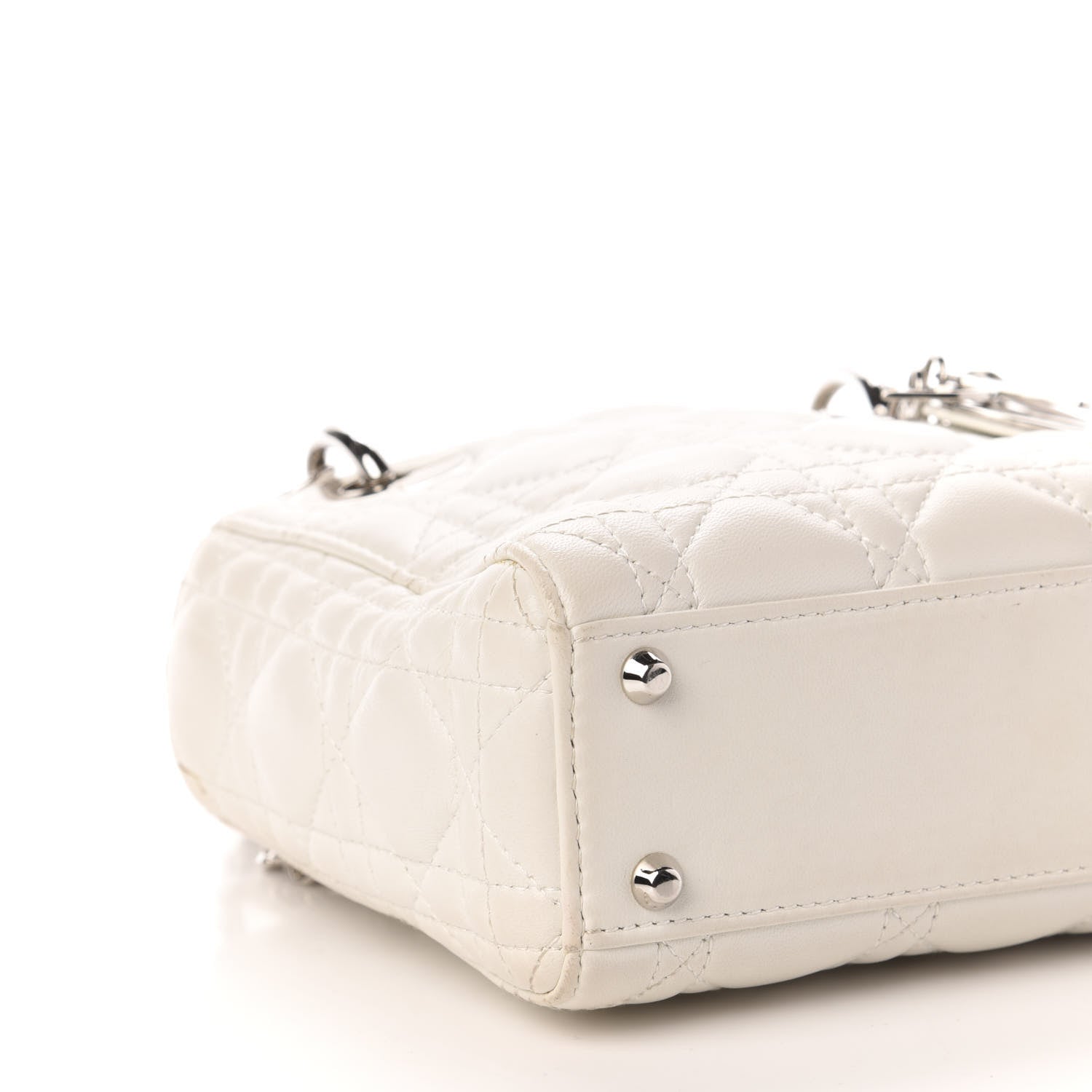 Christian Dior Lambskin Cannage Mini Lady Dior White 9 of 13