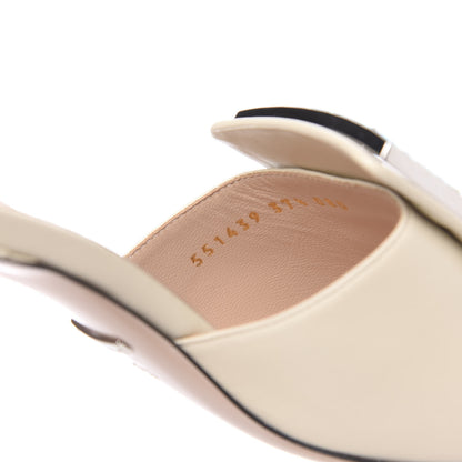 Gucci Malaga Kid Crystal Square G Madelyn Mules 37.5 Vintage White 6 of 9
