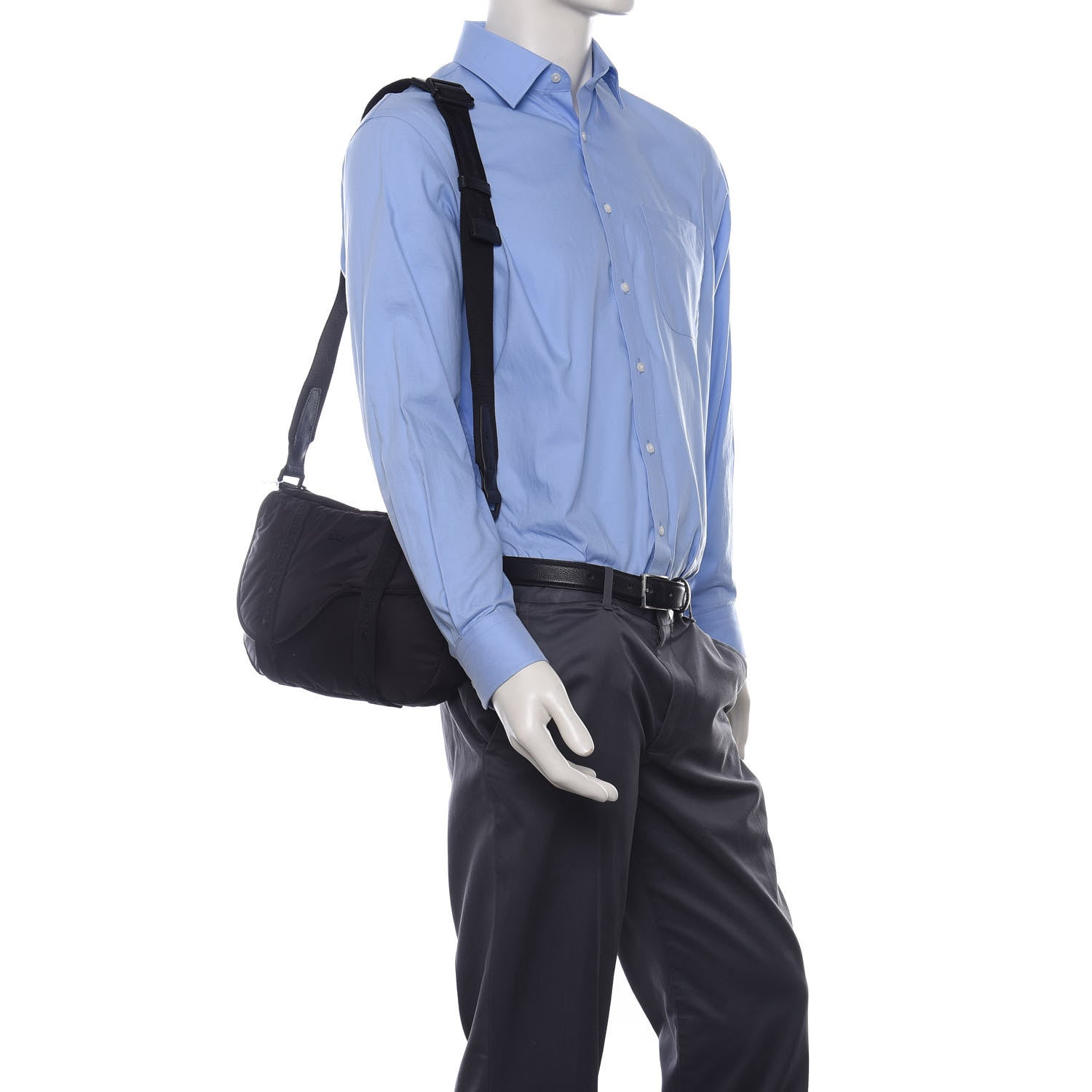 Christian Dior HOMME Nylon Saddle Messenger Bag Black 2 of 12