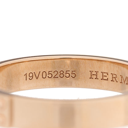 Hermes 18K Rose Gold Diamond TPM Kelly Ring 52 6 3 of 7