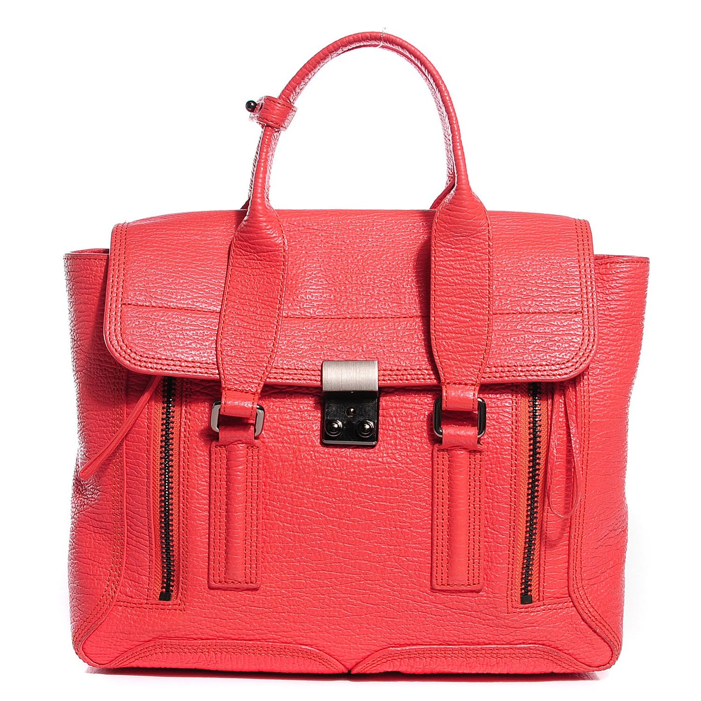 3.1 Textured Calfskin Medium Pashli Satchel Coral