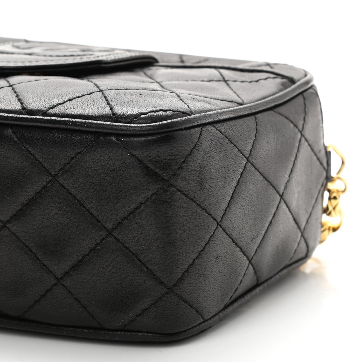 Chanel Lambskin Quilted CC Tassel Camera Case Black 11 of 12