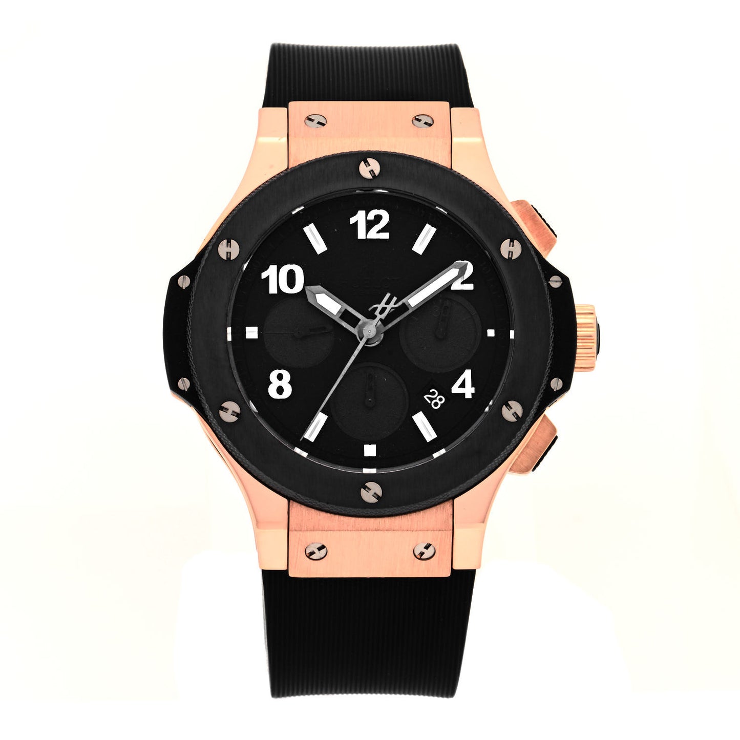 18K Rose Gold Titanium Rubber 44mm Big Bang Evolution Automatic Watch Black 301.PX.1180.RX