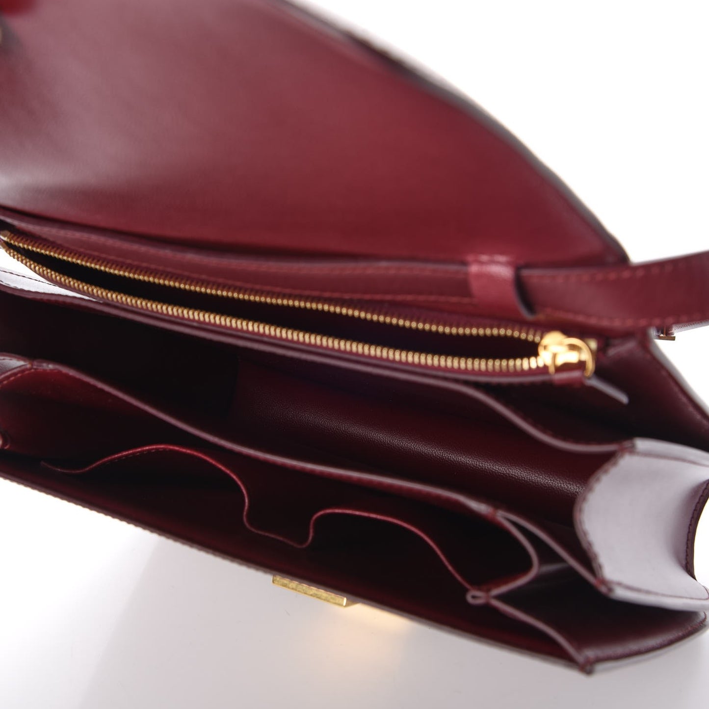 Box Calfskin Medium Classic Box Flap Bag Burgundy