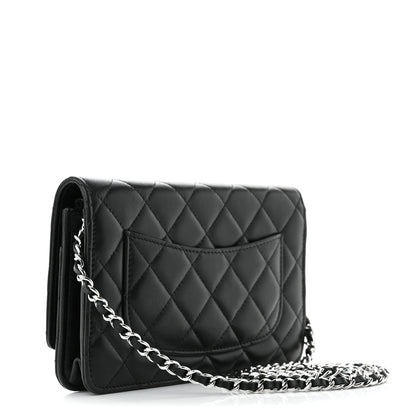 Chanel Lambskin Quilted Wallet On Chain WOC Black 3 of 12