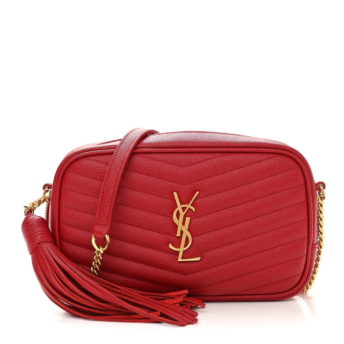 Grain De Poudre Matelasse Monogram Mini Lou Camera Bag Eros Red