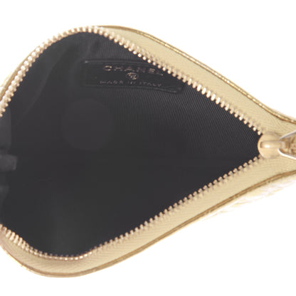 Chanel Metallic Calfskin Crocodile Embossed Cocodile Small Cosmetic Case Gold 5 of 7