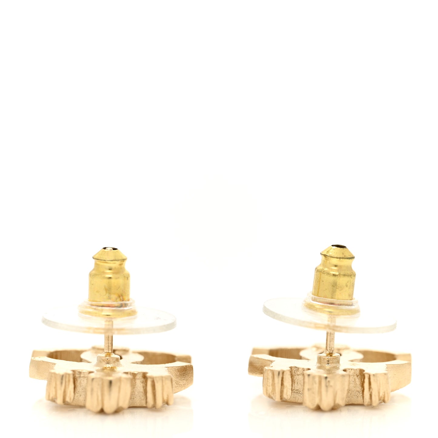 Crystal CC Crown Earrings Gold