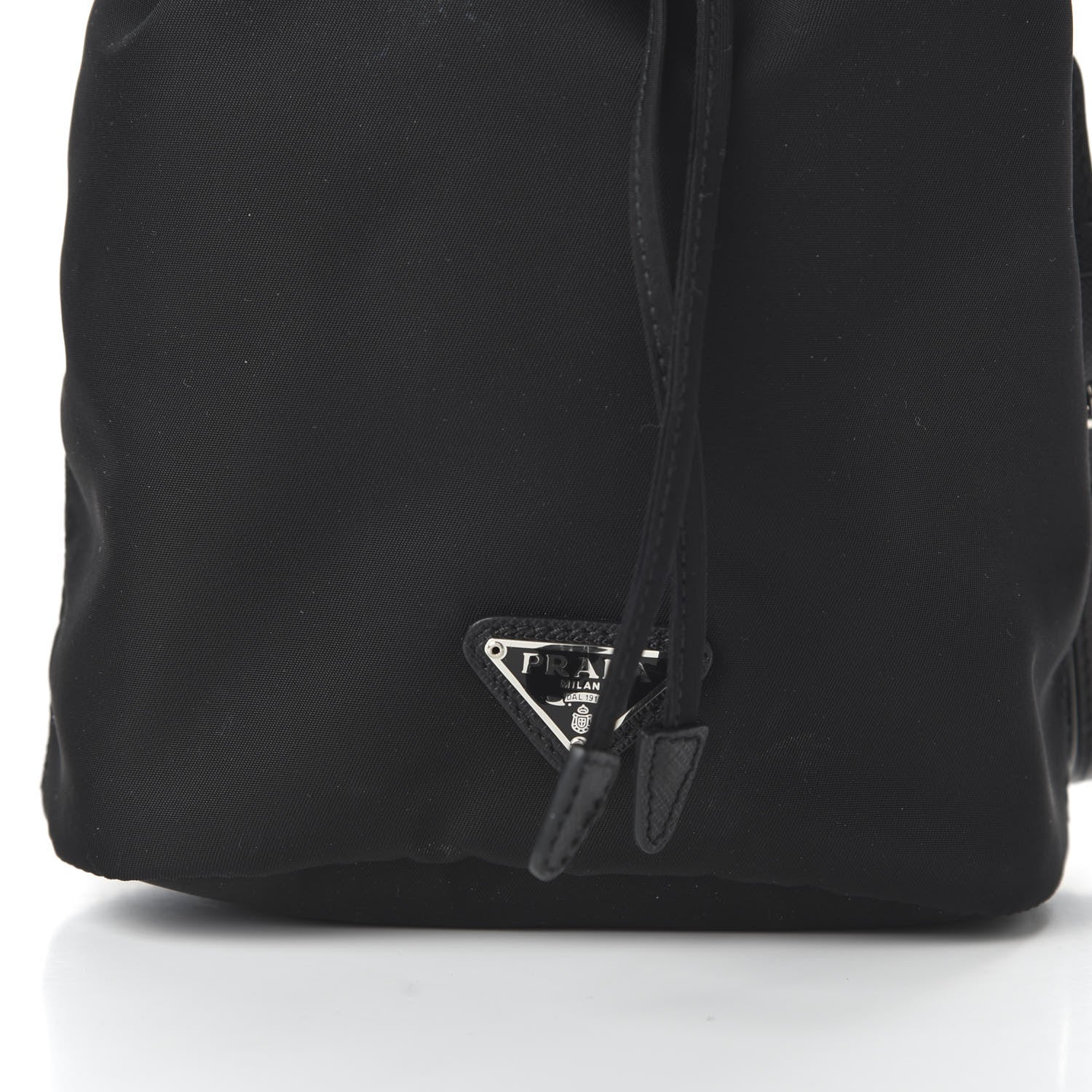 Prada Saffiano Tessuto Nylon Vela Bucket Wristlet Black 9 of 10
