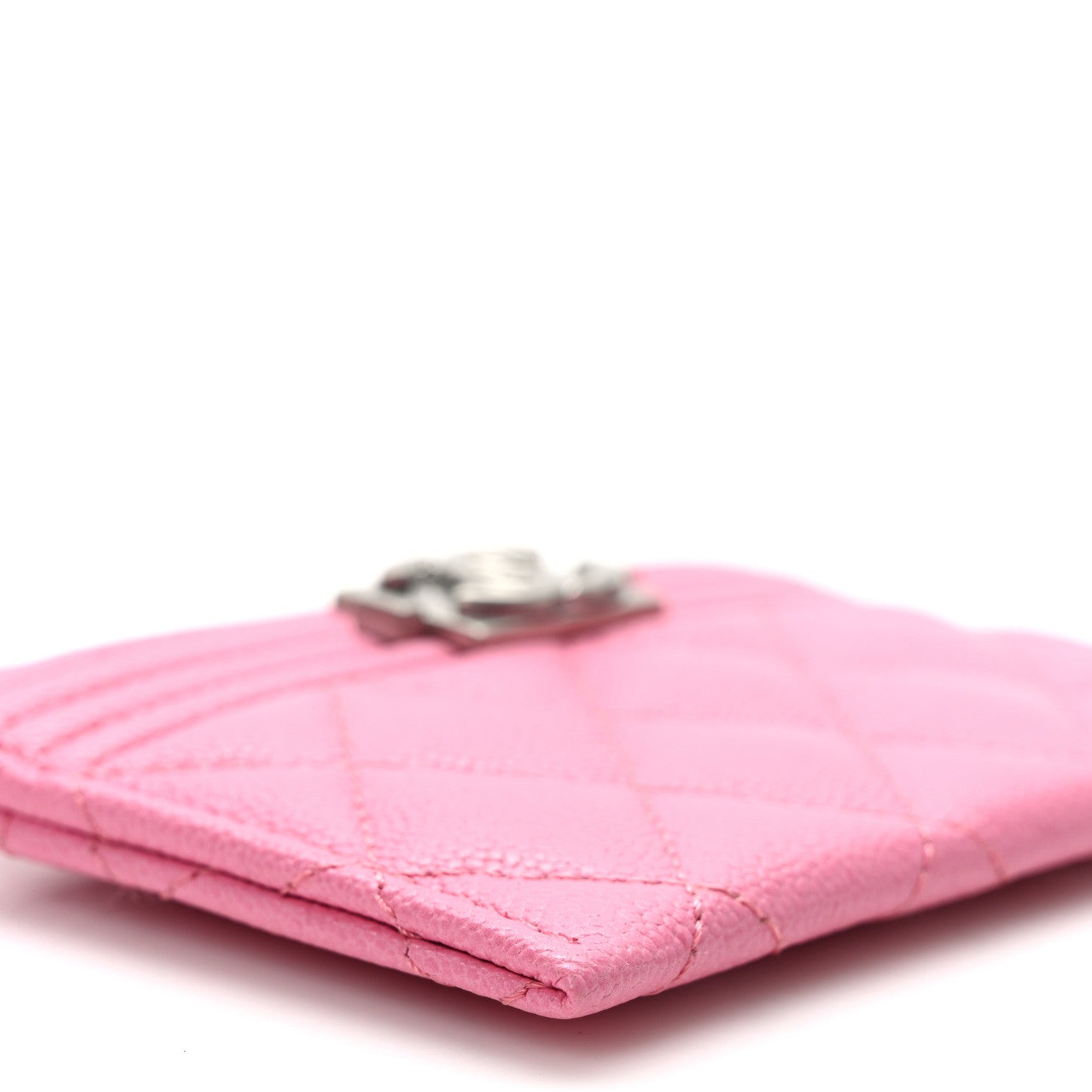 Chanel Caviar Quilted Boy Card Holder Pink 8 of 9