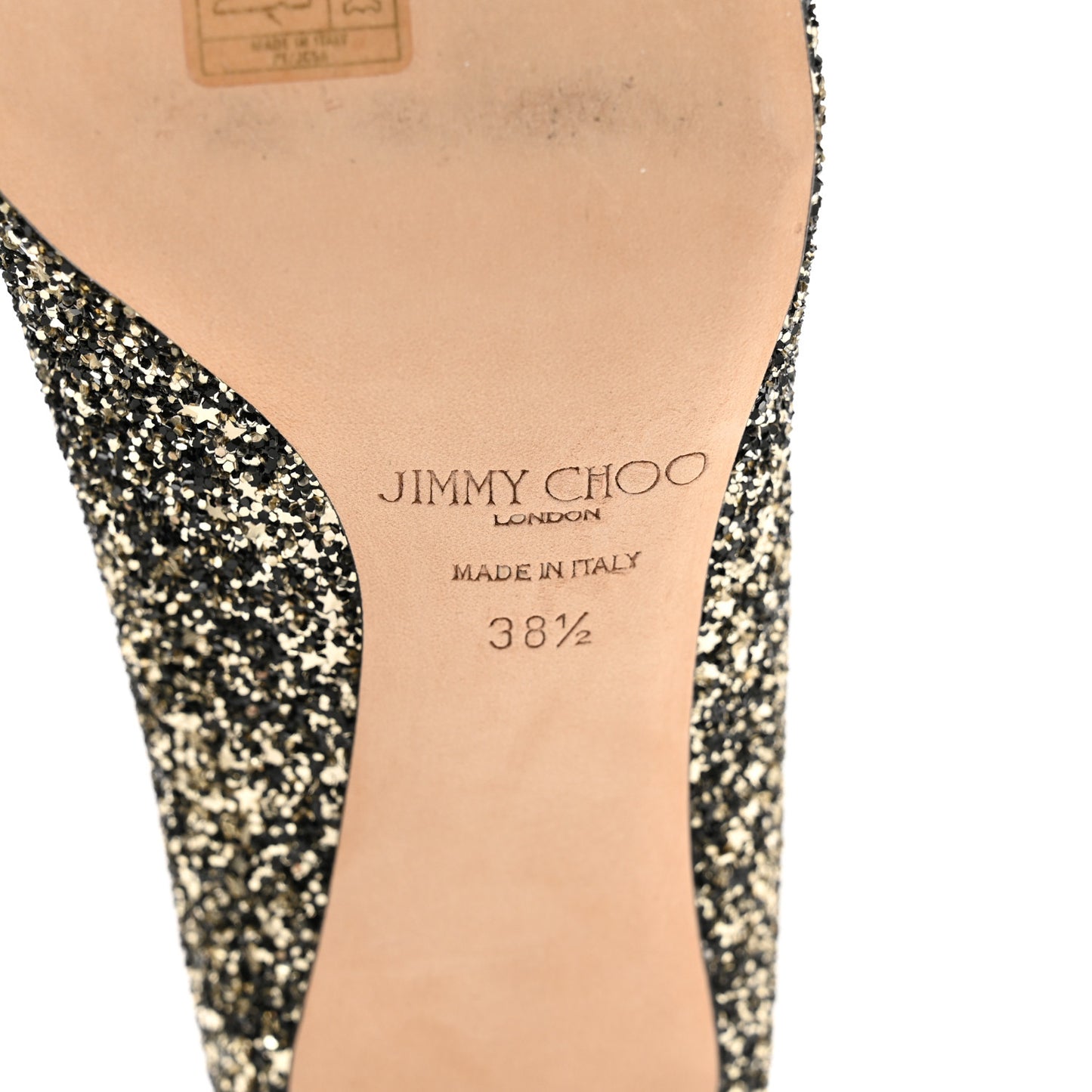 Glitter Pointy Toe Romy 60 Pumps 38.5 Gold Mix