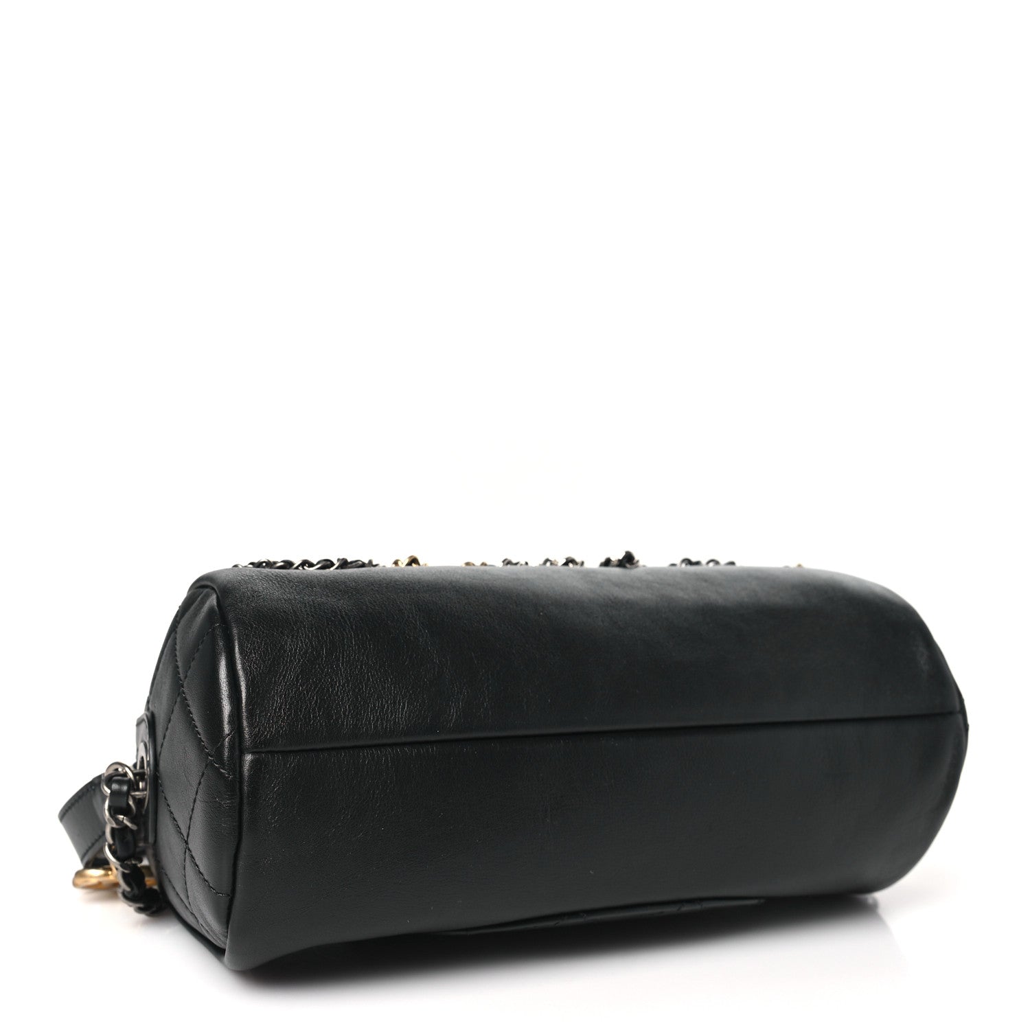 Chanel Calfskin Chain 20s Signature Bowling Bag Black 4 of 10