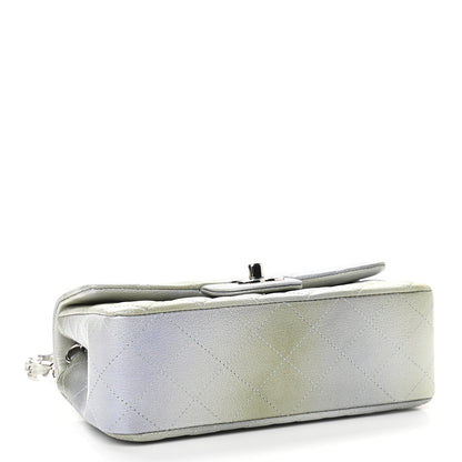 Chanel Metallic Goatskin Quilted Ombre Mini Rectangular Flap Grey Green 4 of 9