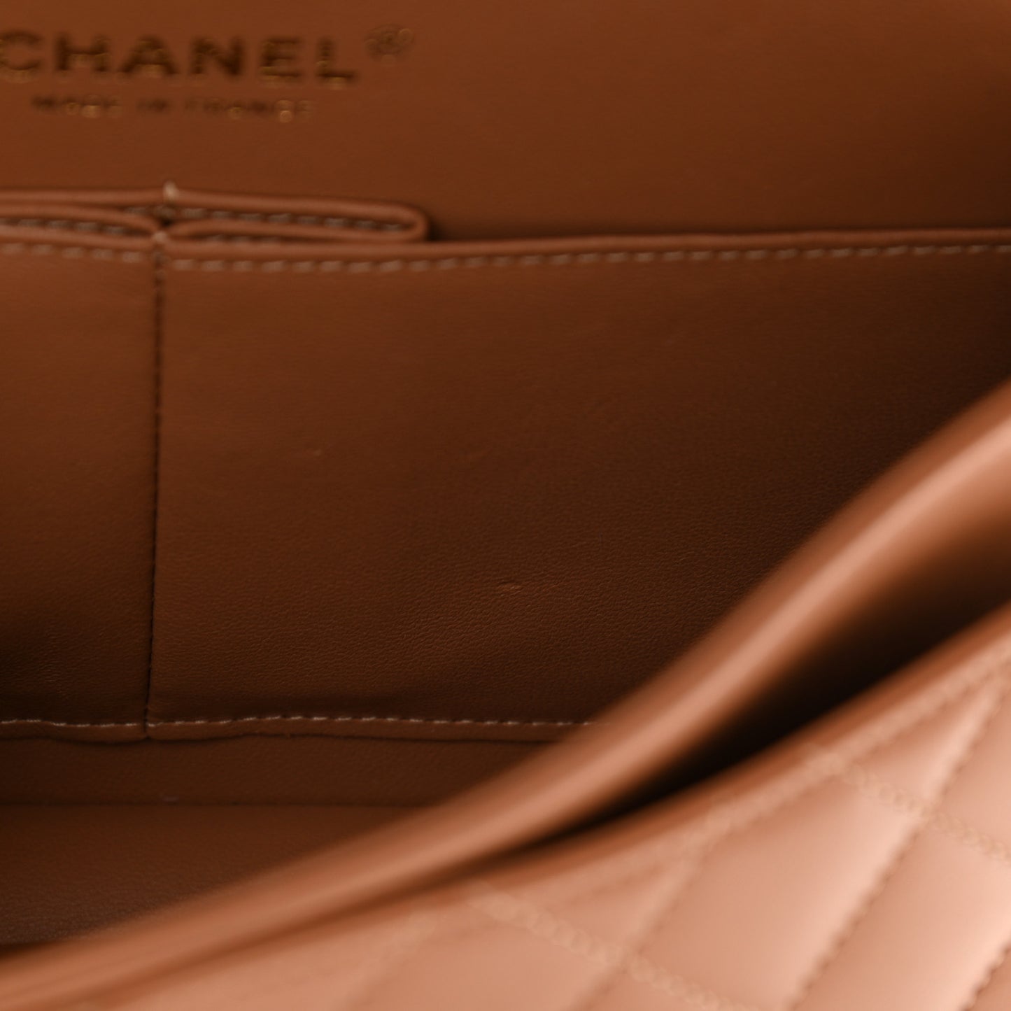 Lambskin Quilted Small Double Flap Brown