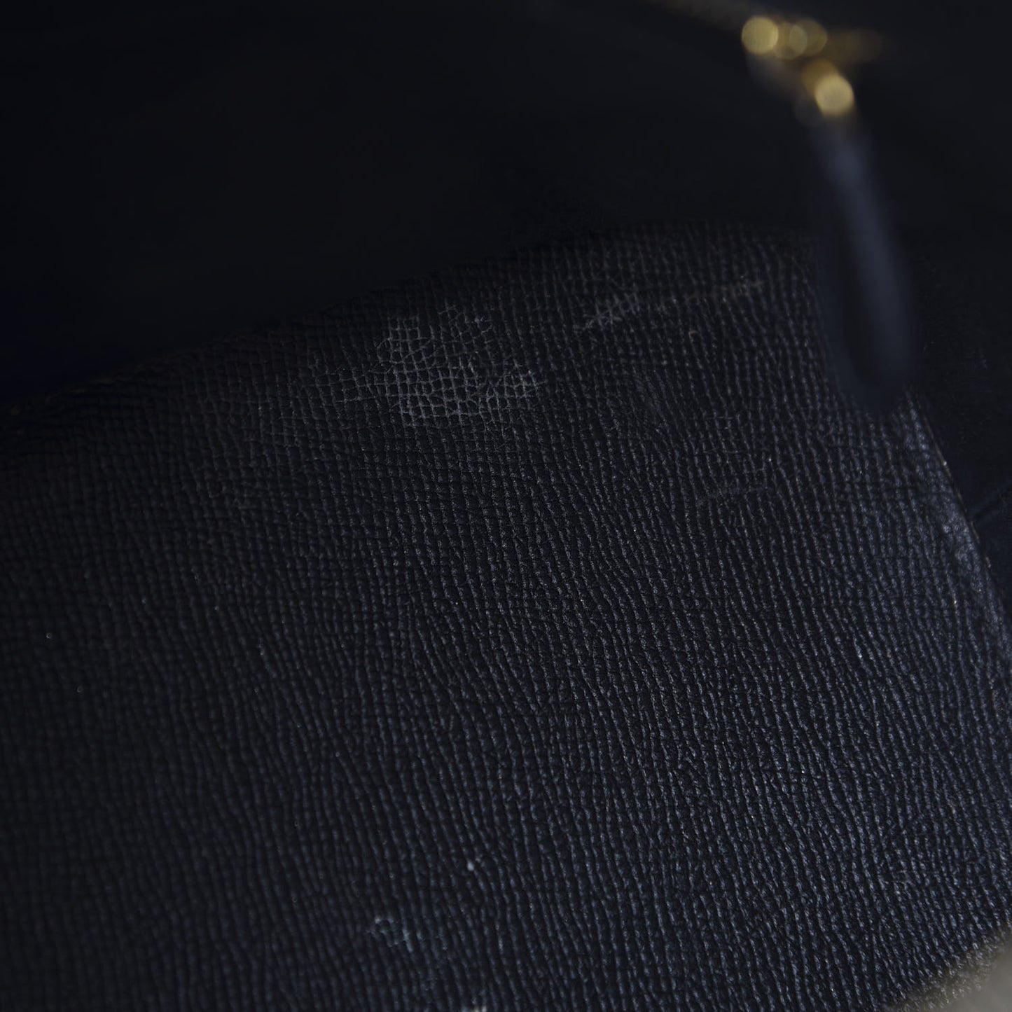 Signature Grained Calfskin Logo S Ville Top Handle Bag Black