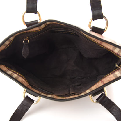 Burberry Haymarket Check Medium Regent Tote Chocolate 7 of 11