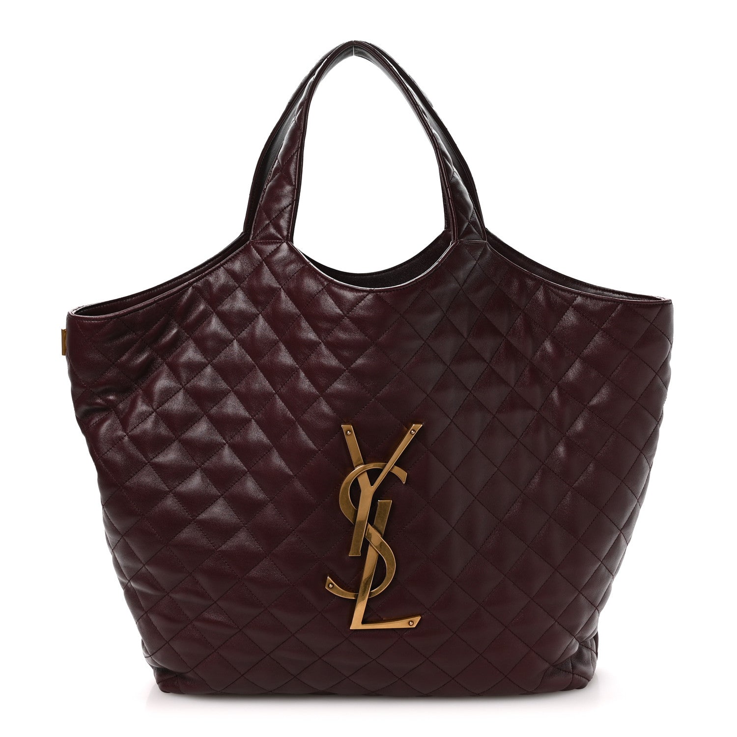 Saint Laurent Lambskin Quilted Maxi Icare Shopping Tote  Rouge Cabernet 1 of 11
