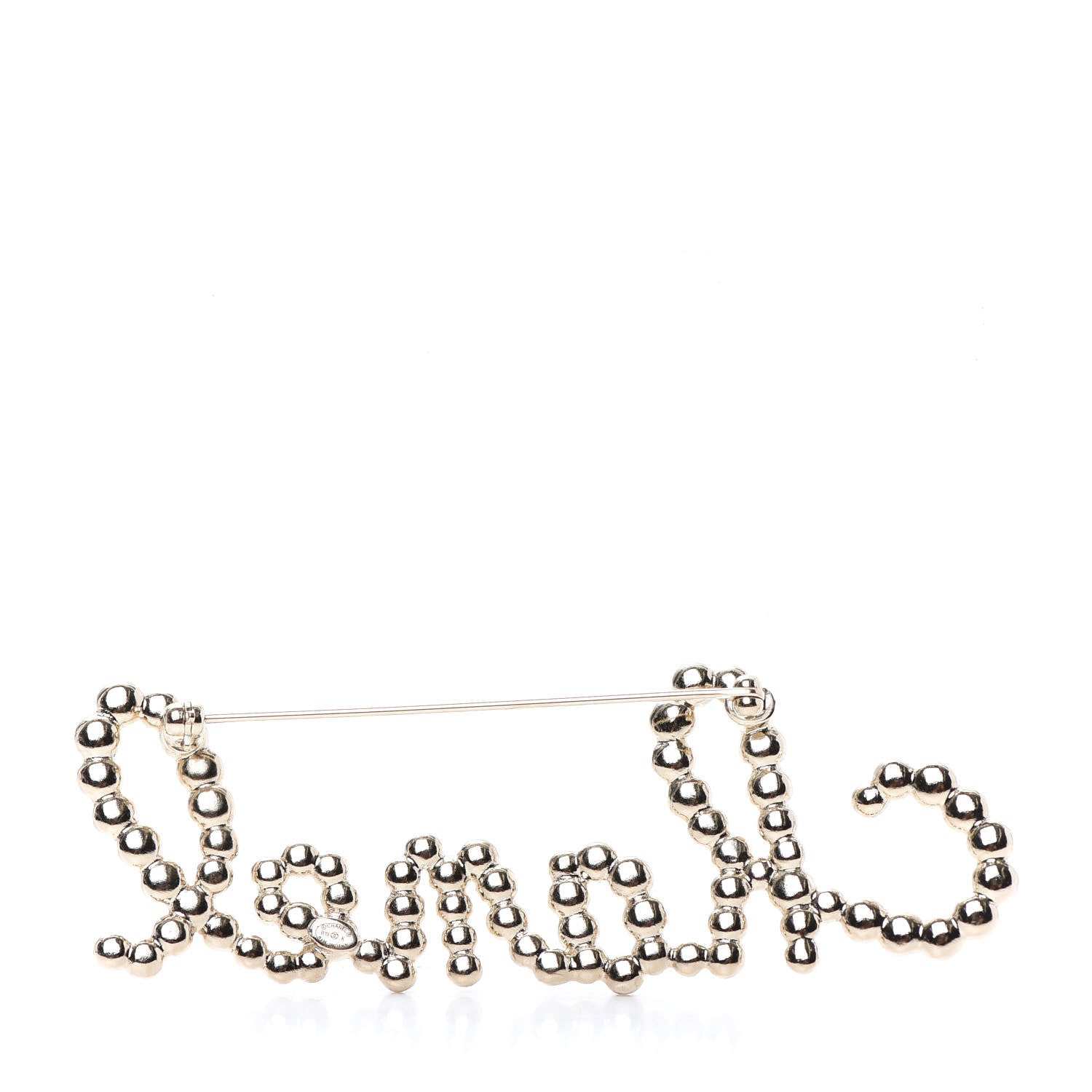 Chanel Metal Glass Swirling Pearls Brooch Pin Gold 3 of 4