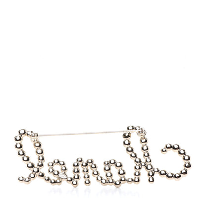 Chanel Metal Glass Swirling Pearls Brooch Pin Gold 3 of 4