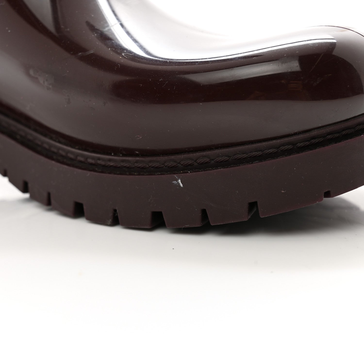 Louis Vuitton Rubber Embossed Monogram Splash Rain Boots 38 Burgundy 10 of 11
