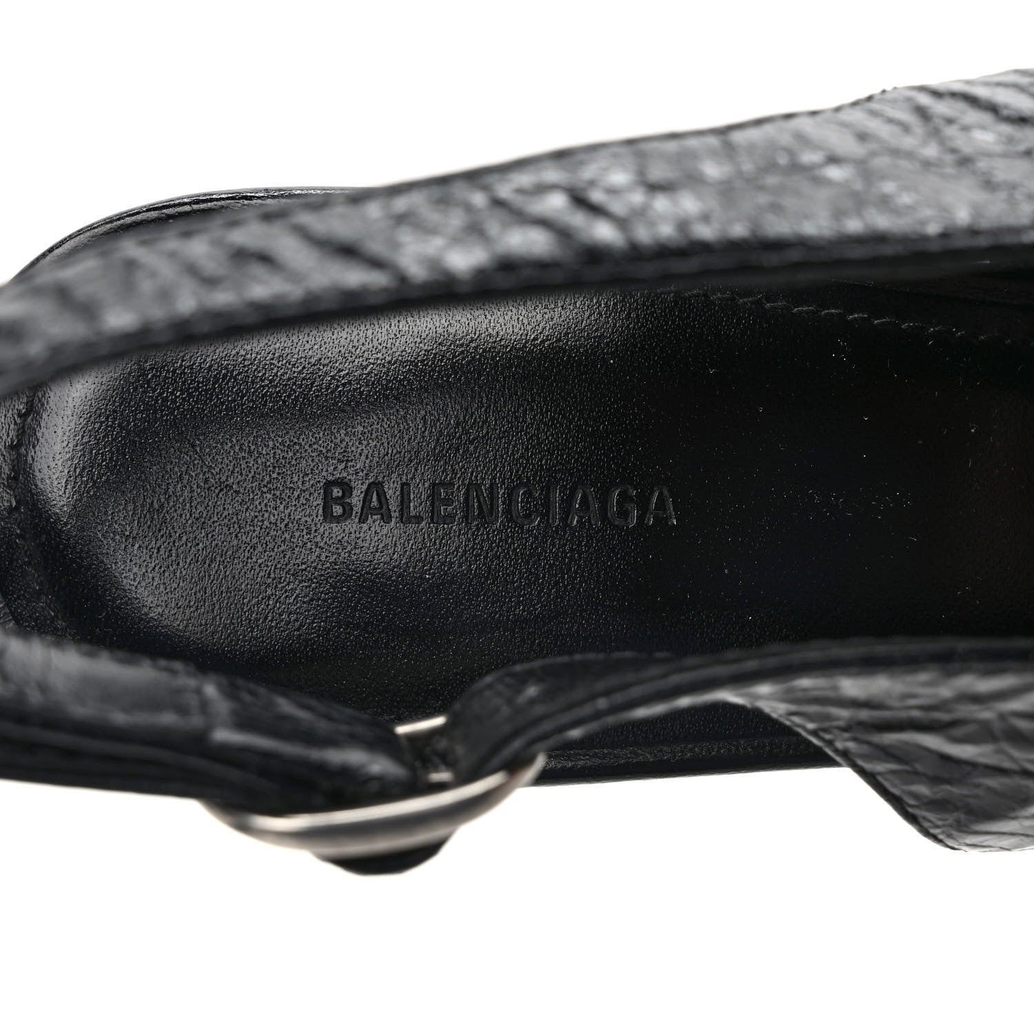 Balenciaga Agneau Arena Cagole 70mm Slingback Pumps 37 Black 7 of 8