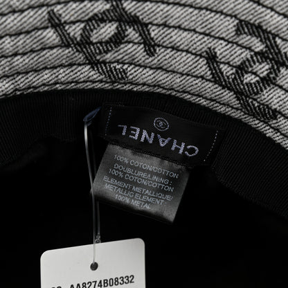 Chanel Denim CC Bucket Hat M White Black 8 of 8