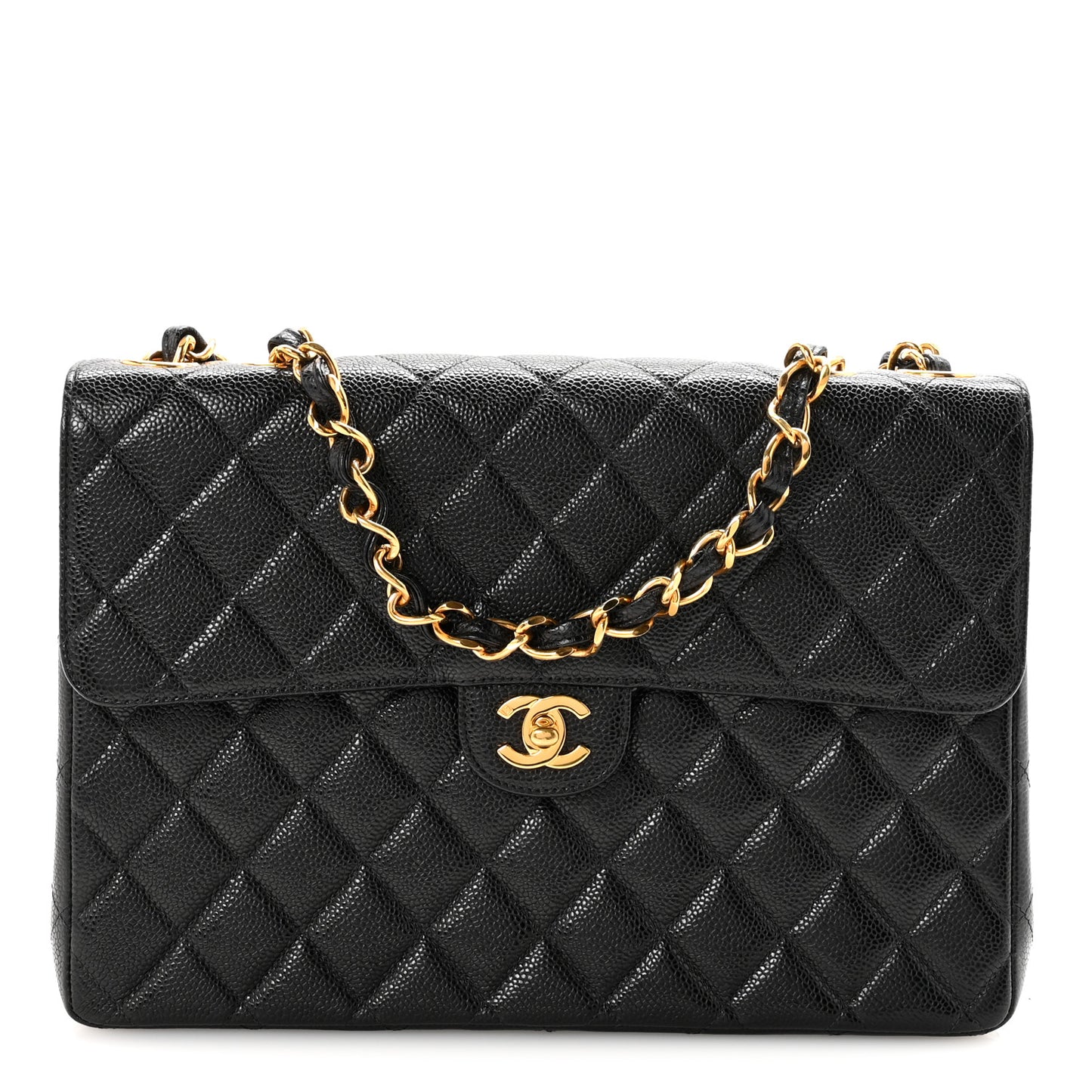 Caviar Jumbo Single Flap Black