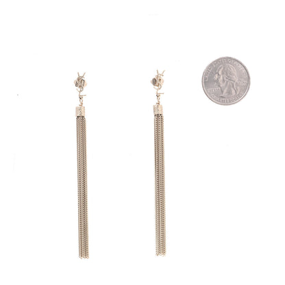 Saint Laurent Metal Monogram Loulou Tassel Earrings Gold 2 of 3