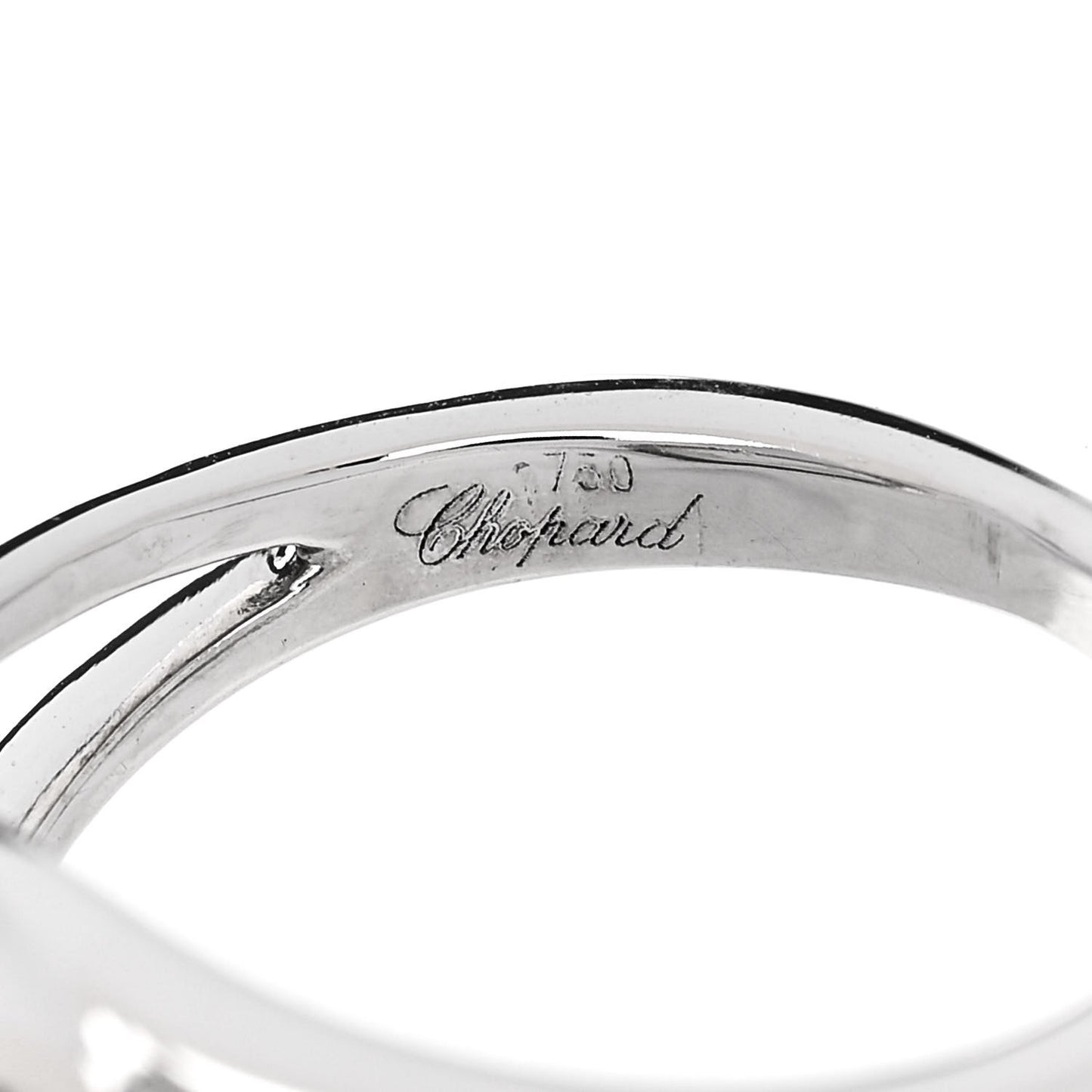 18K White Gold Diamond 3 Happy Diamonds Circle Ring 48 4.5