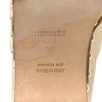 Hermes Calfskin Calya Mules 39 Hetre 10 of 14