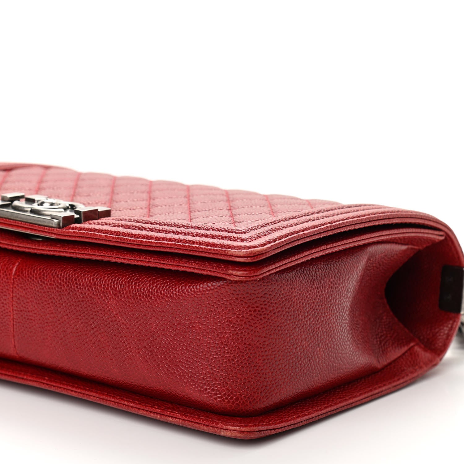 Chanel Caviar Quilted New Medium Boy Flap Dark Red 10 of 12
