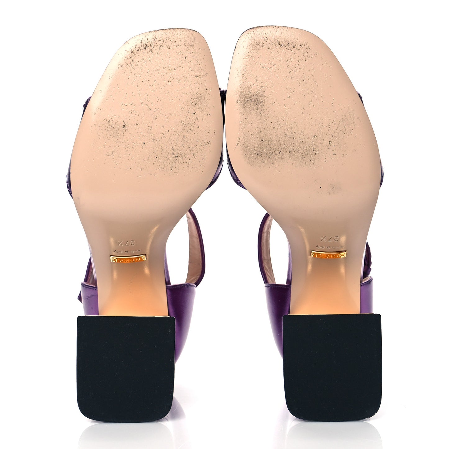 Metallic Nappa Horsebit Cross Strap 95mm Sandals 37.5 Violet