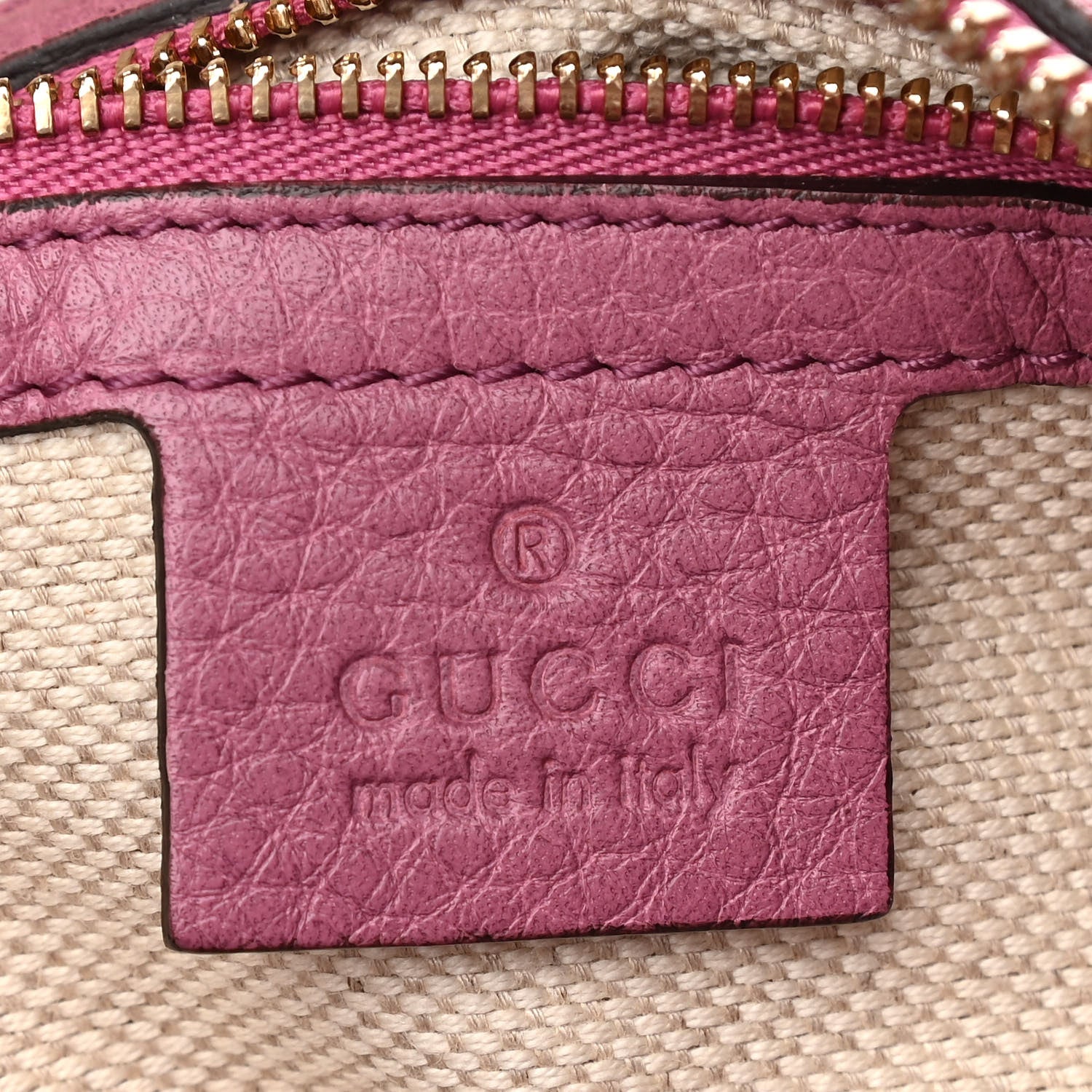 Gucci Pebbled Calfskin Medium Soho Boston Fresia Rose 6 of 12